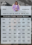 ATLASLAVA Women's Packable Puffer Jacket Hooded LightWeight Down Coat Winter Windproof Warm Quilted Short Light Purple XL
