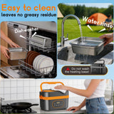 AKUDY Cordless Electric Lunch Box for Adults, 6.3-Cup Rechargeable Self Heating Lunch Box with Scheduled Heating & Automatic Keep Warm, Portable Food Warmer for Work, Office, Travel & Outdoor Use