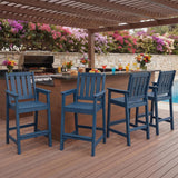 Garvee Outdoor Patio Bar Height Chair Set of 4, All-Weather HDPE Bar Height Barstools Widened Chair Set, Adirondack Chairs Set with Widened Armrests for Garden, Poolside, Bistro