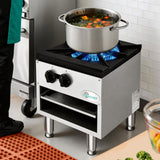 COOLCHEF 18 Inch 80,000 BTU Hot Plate, Heavy Duty Burner, Stainless Steel Commercial Gas Stove, NG/LP Convertible, ETL Certified