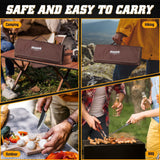 Huusk Butcher Knife Set - Hand Forged Meat Cleaver & Boning Viking Knives & Chef Utility Knives, Japanese Chef Knife Set with Bag for Camping, BBQ, Christmas Gifts for Men Women