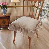 PYmijimy Chair Cushion Pad Seat Upholstery with Removable Cover and Ties Hold for A Decoration in European(Milk Tea)