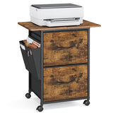 VASAGLE 2-Drawer File Cabinet, Mobile Printer Stand with Storage