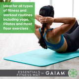 Gaiam Essentials Thick Yoga Mat Fitness & Exercise Mat with Easy-Cinch Carrier Strap, Purple, 72"L X 24"W X 2/5 Inch Thick, 10mm Gaiam