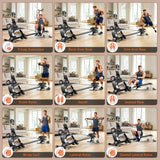 pooboo Rowing Machines for Home, Magnetic Rowing Machine with Adjustable Resistance, Folding Rower Machine of Quiet, 350lbs Weight Capacity, Comfortable Seat Cushion,LCD Monitor, App Support
