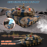 ROGALALY RC Tank Set, 1/24 Scale Army Battle Tanks with Life Indicators and Spray, 35 Mins Playtime Remote Control Military Toys, Set of 2 RC Vehicles for Kids and Adults