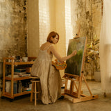 MEEDEN Large H-Frame Easel, Easel Stand for Paintings, Painting Easels, Easel Stand for Display, Solid Beechwood Wooden Easels for Painting Canvas, Holds Canvases Up to 78", Natural Color