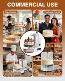 WantJoin Cake Decorating Machine - 4-12 Inch Sloped Panel LED Automatic Cream Spreading with Adjustable 0-300 RPM Rotation Speed Electric Turntable, Cake Icing Machine, White