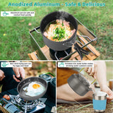 Camping Cooking Set 17pcs, Camping Cookware with Aluminum Non-Stick Pot Pan Kettle Set Beteray