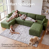 ReeQuo 150" Oversized Boneless Cloud Couch Sectional Sofa for Living Room