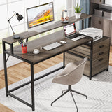 Tribesigns 63 Inch Computer Desk with File Drawer Cabinet, Home Office Desk