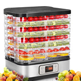 Homdox Food Dehydrator for Jerky & Fruit, 8 BPA-Free Trays, 72H Timer & Temp Control 158°F, 400W Dehydrator Machine for Herbs, Veggies, Meat, Dog Treats, Fruit Roll Sheet Included