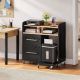 YITAHOME File Cabinet with Charging Station, Printer Table Cabinet for Home Office, Black