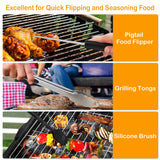 18 inch Kettle Charcoal Grills, Leonyo Portable BBQ Charcoal Grill for Outdoor with Cover & Chimney Starter, Griddle Accessories for Camping, Patio, Backyard Cooking - 254 Sq.in