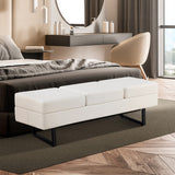 Waiting Room Chairs, Heavy Duty Office Guest Reception Bench, Faux Leather (Cream White) BarberPub