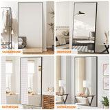 TRAHOME Full Length Mirror, 75"x35" Standing Floor Full Body Mirror for Wall with Aluminum Alloy Frame for Bedroom, Living Room, Dressing Room(Black)