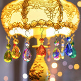 H&D HYALINE & DORA 3Inch Crystal Suncatcher Bauhinia Prisms Pendants 10Pcs Chandelier Crystals Replacement Hanging Sun Catcher Beads for DIY Arts Crafts Decor (Cyan Blue)