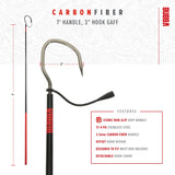 BUBBA 7 Foot Gaff with 3 Inch Stainless Steel Offset Hook, Non-Slip Grip Handles and Carbon Fiber Shaft for Fishing, Boating and Outdoors