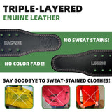 Weight lifting Belt (6mm Thick) - Genuine leather, offering back support. Double-pronged buckle, ideal for weightlifting, powerlifting, squats and deadlifts(Pink M)