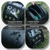 Goture 3 Outlet Holes Fishing Line Storage Bag, Clear View Window Fishing Line Case, Removable Divider Fishing Line Organizer, Water-resistant Surface, Tangle-free Leader Line Spool Bag