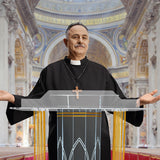 Church Pulpit, Acrylic Pulpit with Wheels,Led Church Podium with Rollers& Vertical Reading Platform