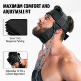 DMoose Neck Harness for Weight Lifting - Neck Exerciser with 30" Heavy Duty Steel Chain - Neck Strengthener to Support Injury Recovery & Neck Workout - Neck Trainer with Adjustable Head & Chin Strap DMoose Fitness