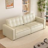 NessCarsti 95" Beige 3-Seater Sofa Couch with High Resilience Cushions