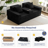 MAXYOYO Sofa Bed, 80-Inch Oversized Boneless Loveseat, 2 Cup Holders
