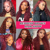 Aveiyce Reddish Brown 13x4 Deep Wave Lace Front Wigs Human Hair 26 Inch+13x6 Body Wave Lace Front Wigs 30 Inch