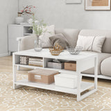 Edospaen Coffee Table with Sensor Light - Modern Storage Coffee Table with Drawers and Shelf for Living Room, Office, Outdoor