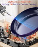 Nuwave Essential Series 5PC Ceramic Cookware Set PFAS-Free, G11 Duralon Blue Coating, Pots and Pans Set Non Stick