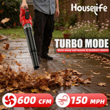 600 CFM Cordless Leaf Blower Compatible with Milwaukee 18V M18 Battery,150 MPH Ultra Lightweight Leaf Blower for Lawn Care&Driveway Cleaning, Handheld Battery Powered Blower with Turbo Mode, Tool Only