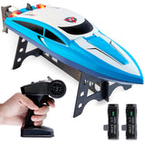 Force1 Velocity Blue Fast RC Boat- Remote Control Boats for Adults and Kids, Underwater Speed Racing Mini RC Boats for Pools and Lakes, 2.4GHZ Transmitter, 2 Rechargeable Batteries, Low Battery Alert
