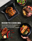 Nuwave 2026 Air Fryer Oven & Grill Comb, Plug-in Powered Grill Plate for True Char Flavor & Marks, 2-Layer Glass Door, Cooler Exterior, 150 Presets, Temp Probe, 500°F, Stainless Steel, 700/1500/1800W