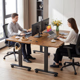 Electric Adjustable Height Standing Desk, 55×24 Inches Sit Stand Desk with Power Socket