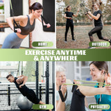 Exercise Resistance Bands with Handles for Working Out 200 lbs Workout Bands Set with Door Anchor for Physical Therapy, Yoga, Pilates, Green