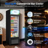 BODEGACOOLER Beverage Refrigerator and Cooler, 10.0 Cu. Ft Commercial Refrigerators For Man Cave, Display Refrigerator with Soft LED Light