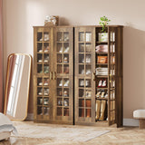 Tribesigns Tall Shoe Cabinet with Doors, 8-Tier Shoe Storage with Adjustable Shelves, Modern Shoe Organizer Shoe Rack Cabinet for Entryway, Hallway, Closet, Living Room, Rustic Brown