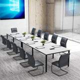 Tangkula 8 FT Conference Table, 95" x 48" Rectangle Office Computer Desk with Heavy-Duty Metal Frame