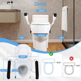 NIdreamCE Raised Toilet Seat for Seniors with Flip-up Handles, 5.9" Adjustable Toilet Seat Riser Elevated Medical Supplies & Equipment for Handicap, Elderly, Hip Replacement After Surgery