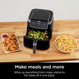 Ninja Air Fryer with Air Crisp | 5 QT Capacity fits up to 4lbs of Fries | 4-in-1 Pro Air Fry, Roast, Reheat, Dehydrate | 400°F Max Temp | 1750 Watts | W/Nonstick Basket & Crisper Plate | Grey | AF141
