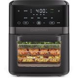 Chefman Air Fryer 6-in-1, XL 14-Quart Multifunctional Airfryer with Touchscreen Controls, Rotisserie, Food Dehydrator, Convection Oven, Bake, Broil, and Reheat Functions, Windowed Door – Black