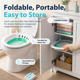 Pochik Electric Sitz Bath for Toilet Seat, Collapsible Portable Soaking Tub for Hemorrhoids and Postpartum Care, Automatic Flushing Sitz Bath Basin with Adjustable Flow - Green