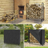WALMANN 4 ft Firewood Rack with Cover, Heavy Duty Firewood Log Rack With Weather Resistant 600D Oxford Fabric Cover, Indoor/Outdoor Wood Racks for Fire Wood