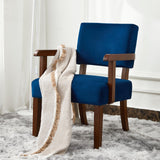 FAGAGA Velvet Accent Chairs Set of 2, 2 Solid Wood Armchairs with Table