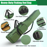 SILANON Fishing Rod Case, Portable Fishing Pole Bag 4.27ft Waterproof Rod Reel Carrier Organizer Large Capacity Tackle Storage Bag Travel Carry Case Gift for Men