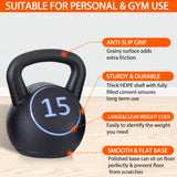 F2C Kettlebell Sets 4 Piece Strength Training KettleBells Weight Set 5lb, 10lb, 15lb, 20lb HDPE Coated Concrete Kettle bell Core Training or Women & Men for Full Body Workout & Exercise Fitness F2C