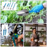 1 Set Garden Tool Set 10 Pieces Plastic Gardening Planting Tools Kits with Shovels, Rake, Scissor, Trimmer, Blue
