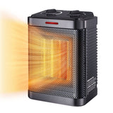 Space Heater for Indoor Use, 1500W PTC Ceramic Heater with Thermostat, Small Space Heater 2S Rapid Heating, 3 Modes, Electric Portable Heater with Safety Protection for Bedroom, Quiet Office