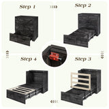 LUXOAK Twin Murphy Cabinet Bed with with Storage & Charging Station